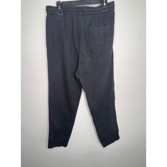 COS Relaxed Fit Cotton/Linen Blend Drawstring Black Pants Women's Size 10 - Picture 7 of 8